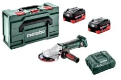 Metabo WF 18 LTX 125 QUICK 18V Li-ion Accu Platkop Haakse Slijper Set (2x 5.5Ah LiHD Accu) In MetaBOX - 125mm - 601306660