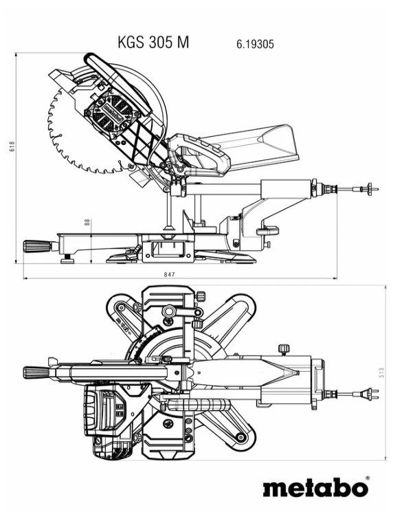 Metabo KS 305 M Afkortzaag - 2000W - 305 X 30mm - 619003000 5 Metabo KS 305 M Afkortzaag - 2000W - 305 X 30mm - 619003000 - Afbeelding 3