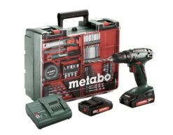 Metabo BS 18 18V Li-Ion Accu Boor-/schroefmachine Set (2x 2.0Ah Accu) In Koffer Incl. 73 Delige Accessoire Set - 602207880