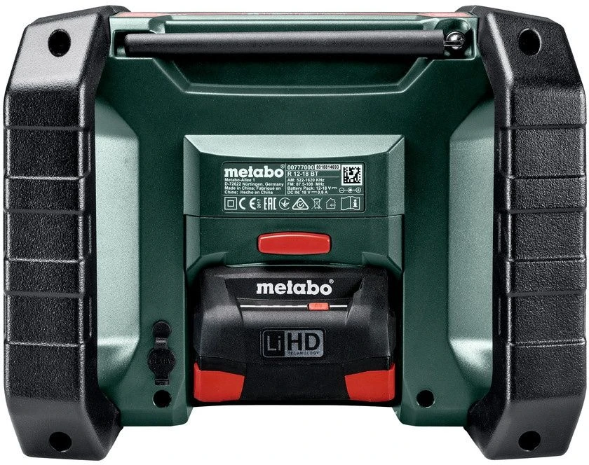 Metabo R 12-18 BT 12V / 18V Li-Ion Accu Bouwradio Met Bluetooth - Werkt Op Netstroom & Accu - 600777850 5 Metabo R 12-18 BT 12V / 18V Li-Ion Accu Bouwradio Met Bluetooth - Werkt Op Netstroom & Accu - 600777850 - Afbeelding 3